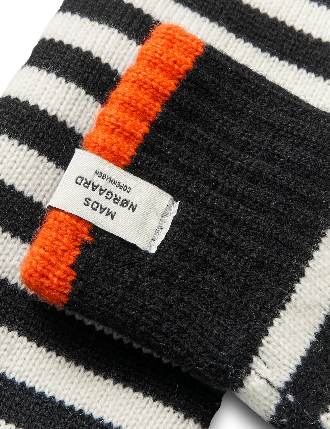 One Wool Milo Stripe luffer – Black/Vanilla Ice